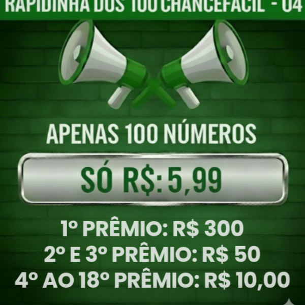 Prêmio: RAPIDINHA DOS 100 CHANCEFÁCIL - EDIÇÃO 04